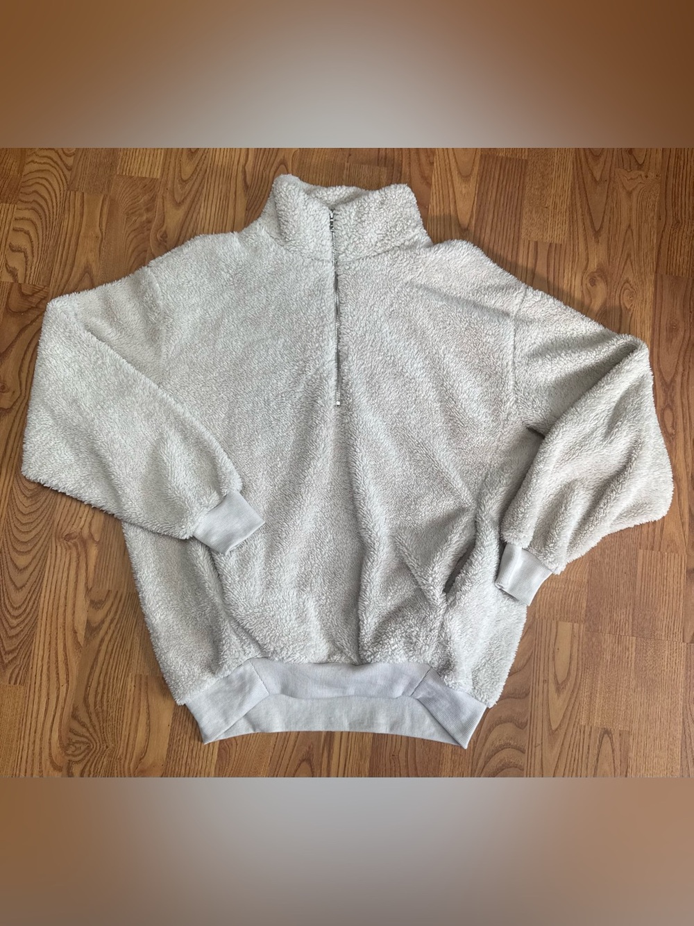 ❤️ Vici S Plush Sherpa Quarter-Zip Pullover Sweatshirt Cream Winter Shirt (B11)
